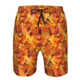 thumbnail image 3 of Zufioo Autumn Maple Leaf Pile for Men's Casual Beach Shorts, Sports Fitness Quick-drying Drawstring Shorts with Pockets for Home Wear-3X-Large, 3 of 6