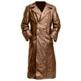 thumbnail image 4 of Rggeeun Leather Jackets For Men Slim Fit Double Leather Jacket For Fall Winter Casual Formal Long Sleeve Coat Home Outfits Outwear Streetwear, 4 of 4