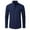 Navy Blue, variant on Men's Slim Fit Long Sleeve Dress Shirt - Stretch -Free Polyester Spandex, Button Down, Business Casual, 41-46 Sizes