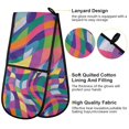 thumbnail image 2 of Yayeee Double Oven Mitt Kitchen Heat Resistant Baking 35" x7" Quilted Glove, Colorful Wavy Pattern, 2 of 6