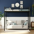 thumbnail image 3 of Zimtown Full Loft Bed with Stairs Metal Single Loft Bunk Bed with Safety Guard Rails & 2 Side Ladder, Black, 3 of 7