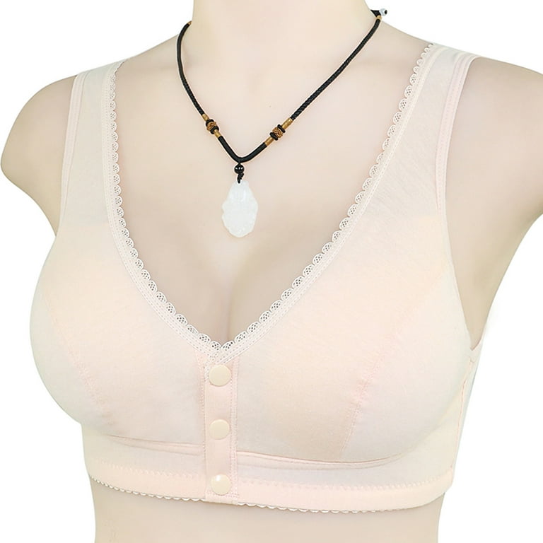 DORKASM Front Closure Bras for Women 44 a Seamless Plus Size Comfortable  Padded Low Back Bra Beige XL