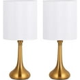 thumbnail image 7 of Haitral Modern 4.3" 2-Lights Nightstand Lamp Sets with Gold Metal Base, White, 2-Pieces, 7 of 7