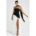 thumbnail image 3 of Women'S Off-the-Shoulder Tube Dress with Side Design, Suitable for Going Out Casual Elegant Club Party Long Dress Black & White L, 3 of 7