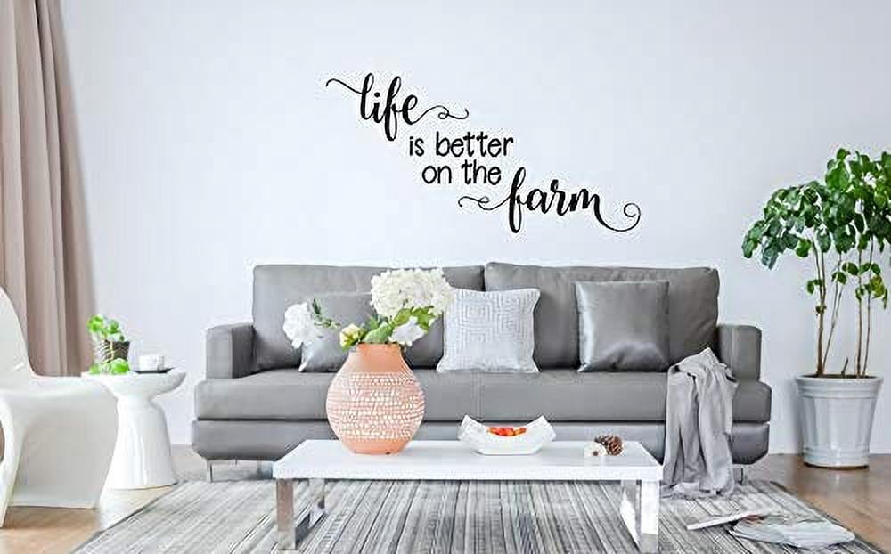 Life is Better on The Farm Wall Decals Vinyl Stickers Home Decor Quote 37x20-Inch Black