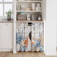 thumbnail image 6 of Blue Coastal Kitchen Curtains 45 Inch Length, Summer Beach Starfish Weeping Eucalyptus Wooden Tiers Curtains for Bathroom Bedroom Cafe, Light Filtering Window Treatment Drapes 2 Panels 42"Wx45"L, 6 of 8