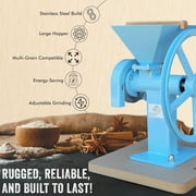 Mountain Essentials Manual Hand Grain Mill Blue for Dry Grains Hand Operate Food Grinder Manual Kitchen Flour Mill Wheat and Corn Grinder, Grain Mill For Home, Domestic Use