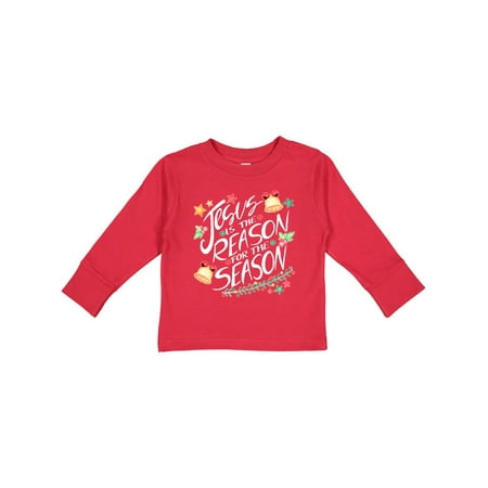 

Inktastic Jesus is the Reason for the Season Christmas Bells and Stars Gift Toddler Boy or Toddler Girl Long Sleeve T-Shirt