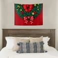 thumbnail image 4 of PRATYUS Christmas Wreath Tapestry Wall Hanging Bow Stars Print 40*30in, 4 of 5