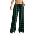 thumbnail image 3 of Horkkom Plaid Pajama Pants Women Trendy Spring Summer Lounge Pants Casual Loose Sleep Pants with Pockets Elastic Waist Drawstring S, 3 of 9