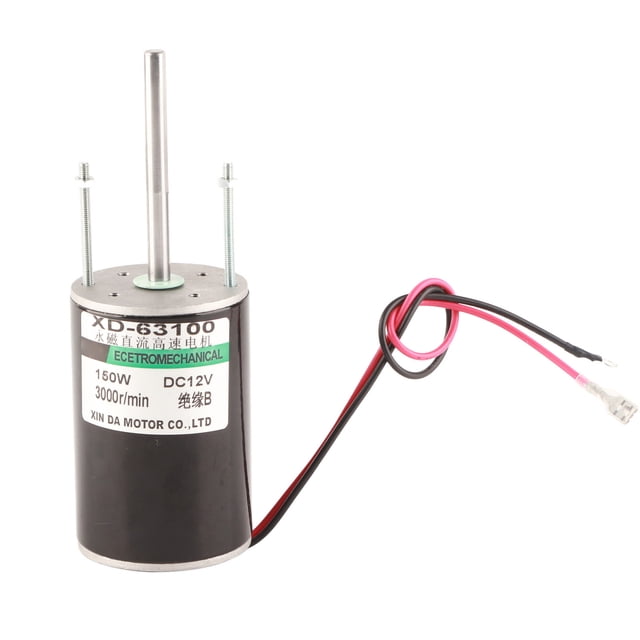Motor de CC con escobillas de alta velocidad y gran potencia de 150 W en sentido horario/antihorario para generadores caseros (12 V, 3000 rpm)