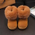 thumbnail image 7 of Hinvhai Boys Girls Snow Boots Warm Fleece Non-Slip Outdoor Winter Shoes for Toddler/Little Kid Brown 11.5(27), 7 of 7