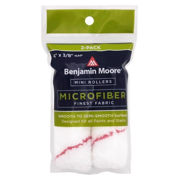 Roller Benjamin Moore de microfibra, 10 cm de ancho x 1 cm de largo, mini, paquete de 2