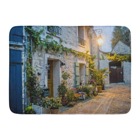 YUSDECOR Door French Moret Sur Loing Seine Et Marne ILE De France Exterior of Ancient Buildings Garden Street Rug Doormat Bath Mat 23.6x15.7 inch