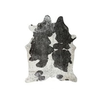 Natural Scotland Cowhide Rug | Silver/black & white | 6'x7'