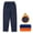 Navy, variant on Kids Wide Leg Sports Pants, Solid Color Stretch Waistband Sweatpants for Boys and Girls, Spring Fall School Uniform Pants, Casual Elastic Waist Joggers for Children Grey 120
