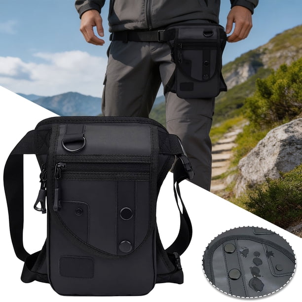 Bolso 3 en 1 impermeable con múltiples bolsillos para pierna y cruzado, para viajes al aire libre, ciclismo, senderismo y pesca, con correas ajustables, ligero, unisex.