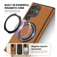 thumbnail image 6 of Dteck for Samsung Galaxy S24 Ultra Case PU Leather, for S24 Ultra Case Magnetic Compatible with MagSafe Ring Stand & Kickstand for Samsung S24 Ultra Phone Case,Brown, 6 of 6