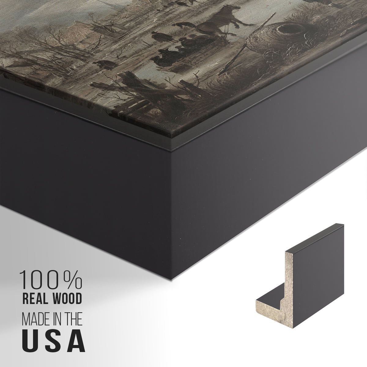 Vintage Landscape-CCCLXXXI By Wexford Home Framed in Black Wood Gallery Wrapped Canvas 17 in. x 25 in.