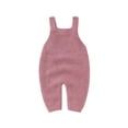 thumbnail image 2 of Infant Baby Girls Knitted One-Piece Jumpsuit Romper Heart Pattern Sleeveless Strap Jumpsuit, 2 of 9