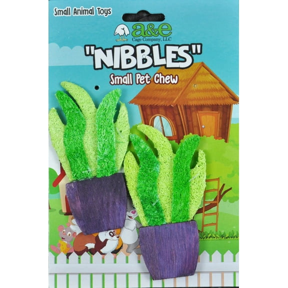 A E Cages Nibbles Small Animal Loofah Chew Toy