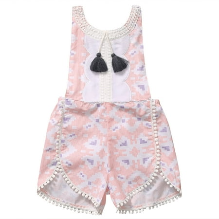 

Newborn Baby Girls Ethnic Style Romper Sleeveless Tassels Backless Short Jumpsuit Summer Outfit