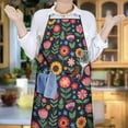 thumbnail image 6 of Pioneer Flower Floral Print Pattern Cotton Linen Apron with Pockets, Waterproof Adjustable, 33x27 Inch for Kitchen, Gardening, BBQ, Salon, 6 of 6