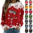 thumbnail image 5 of Atogsazn Women's Christmas Sweatshirt Casual Loose Long Sleeve Pullover Sweatshirts Festival Tops Clothing 02-Black XL Fashion, 5 of 5