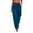 thumbnail image 6 of Stamzod Trousers Pants for Women Business Work Dress Pants Wide Leg Casual Trousers Slacks with Pockets Blue S, 6 of 7