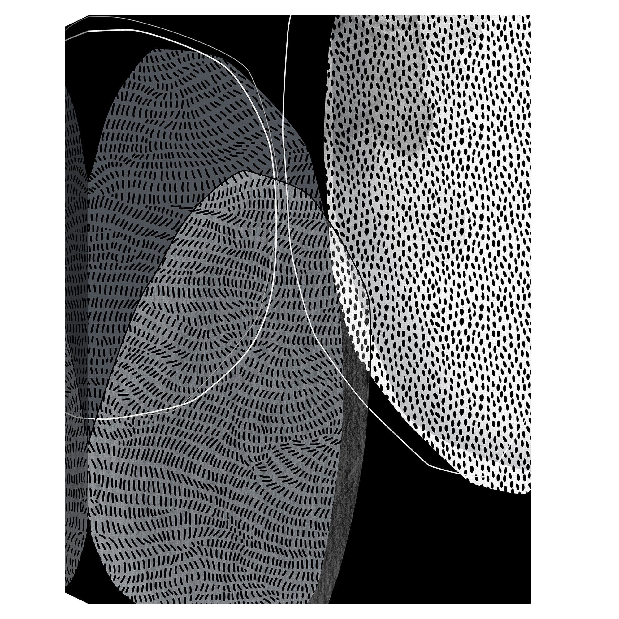 Masterpiece Art Gallery Strategy In Motion Black & White Abstract By Belle Maison Canvas Art Print 30" x 40"