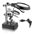 thumbnail image 1 of Lupa Con Luz Led Pinza Base Para Cautin Reparar Electrónicos Negro, 1 of 5