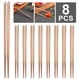 thumbnail image 1 of 8 Pares Palillos Acero Inoxidable Vajilla Palitos Comida Antideslizantes (oro Rosa), 1 of 7