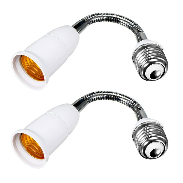 2Pcs Luz Lámpara Bombilla Toda Dirección Extensores Adaptador Convertidor De Toma E27 A E27