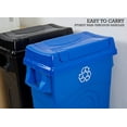 thumbnail image 6 of GMNIU 23 Gallon Highboy Plastic Recycling Bin Kitchen Trash Can with Lid, Pass Through Handles, and Dustpan Edge, Blue, 6 of 7