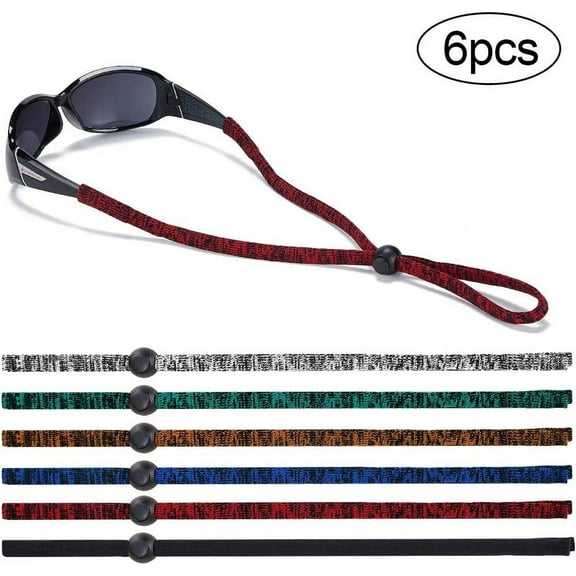 Sports Glasses Strap Adjustable Sunglasses Cord Retainer Safety Eyeglass Lanyard, Pack of 6