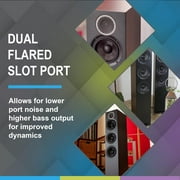 ELAC DFR52-BK Debut Reference Floorstanding Speakers, 140W Surround Sound, Black/Walnut