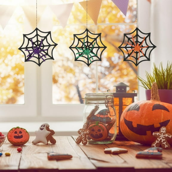 IBASETOY 1Set Spider Webs Decoration with Realistic Simulation Spider for Party and Haunted House Decor