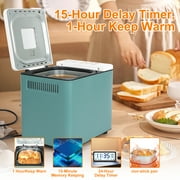 KBS 1.5LB Bread Maker Machine Fully Automatic LCD Display,with Dual Heaters,Non-stick Pan,15 Hour Delay Timer,Model# 041
