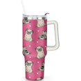 thumbnail image 2 of Pug Gift for Pug Owner,40 oz Pug Tumbler Stainless Steel Insulated with Handl, 2 of 6