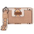 thumbnail image 1 of Carteras Wrangler para mujer occidental, monedero bohemio azteca con tarjetero de doble capa, cartera para mujer con cremallera WG139-W013TN, 1 of 6