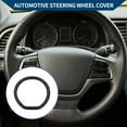 thumbnail image 2 of Cubierta de volante única para automóvil, vehículo, duradera, forma D, cuero Nappa, 1 pieza, negro y blanco, 2 of 6