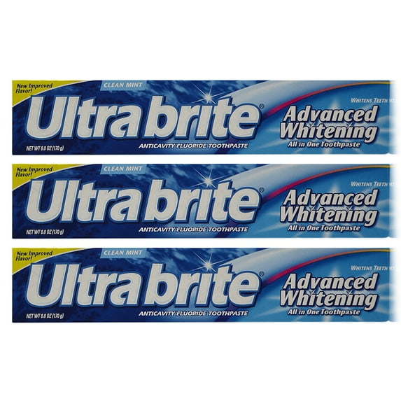 Colgate Ultra Brite Advanced Whitening Anticavity Fluoride Toothpaste, Clean Mint Flavor, 6 ounce, 3 Pack