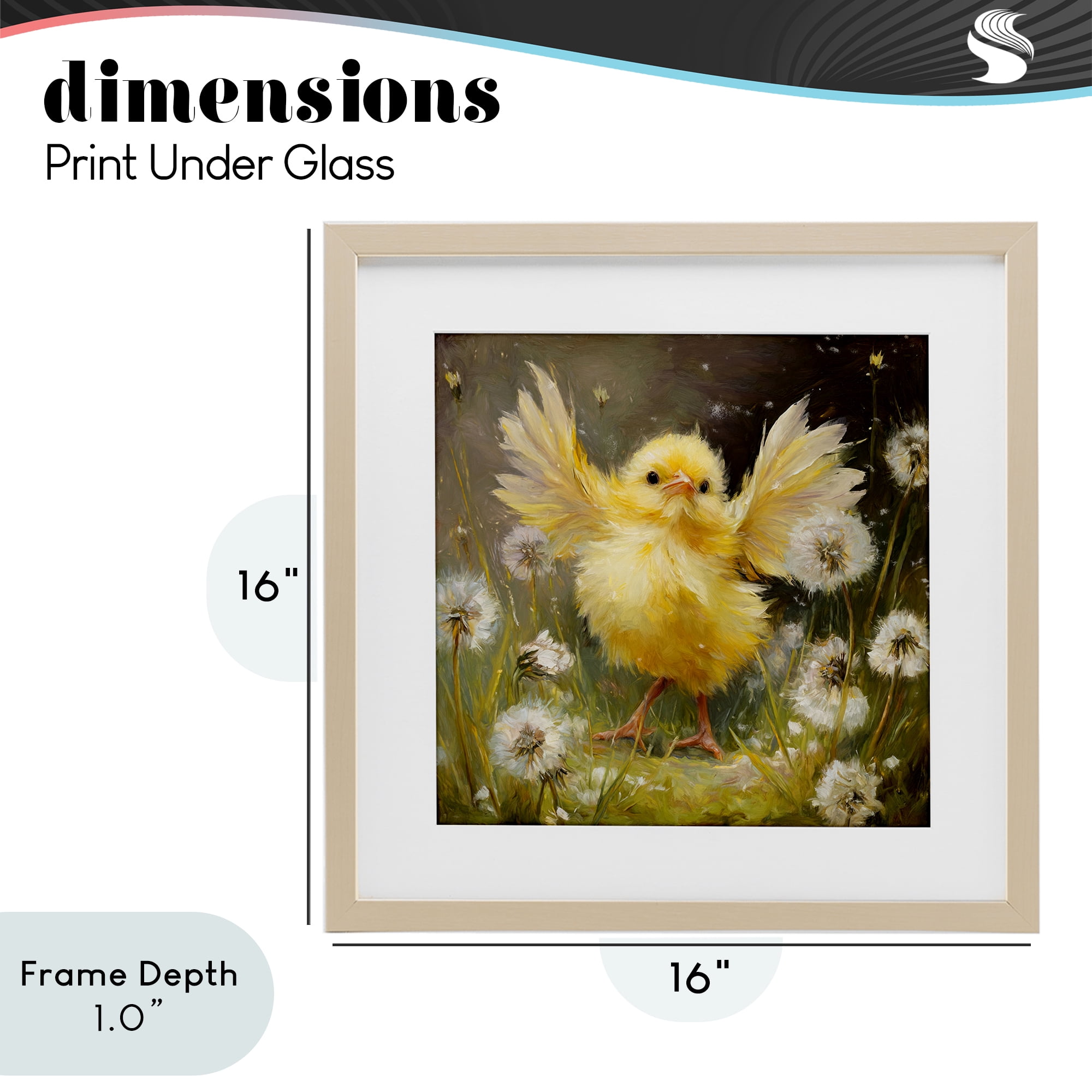 Stupell Industries Free As A Peep Chick Birch Framed Print Under Glass, design by Tina LeCour