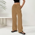 thumbnail image 6 of iHPH7 Wide Leg Pants Woman, Palazzo Pants for Women, Linen Pants Women, Wide Leg Linen Pants for Women, Gauze Pants, Brown 3XL, 6 of 9