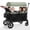 Black, variant on Bobiber Collapsible Wagon Stroller 4 Seater with 5-Point Harnesses, Canopy, Storage Bag, Adjustable Handlebar, 2 Cup Holders, Grey