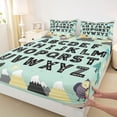 thumbnail image 3 of Homewish Cute Fox Owl Queen Sheet Sets,Educational Learning Flat Sheet,26 Letters Aplhabet Queen Fitted Sheet For Kids,Ultra Soft Home Decor,4 Pieces, 3 of 7