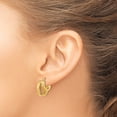 thumbnail image 3 of Diamond2Deal 14K Yellow Gold Polished and Brushed Square Tube Double Hoop Earrings for Women (L- 0.72 inch, W- 0.67 inch), 3 of 6