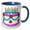 Blue/White, variant on 3drose, Happy Birthday Cake, 11oz Two-tone Red Mug