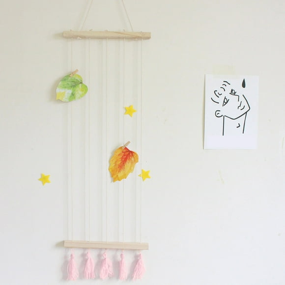Usmixi Hanging Photo Display Macrame Wall Decoration Pictures Organizer Boho Home Decor