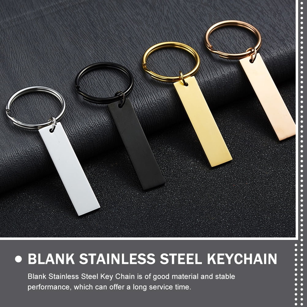 WORGEOUS 25 pcs  Blank Stainless Steel Key Chain Blank Keychain Blank Key Ring Key Tags For Number Tag